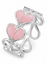 Pink Opal and Sterling Hearts Band Ring
