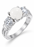 Rainbow Moonstone and White Topaz Sterling Ring