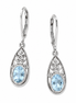 Sky Blue Topaz and Sterling Scrollwork Leverback Earrings