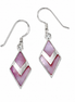 Pink Mother of Pearl and Sterling Inlay Earrings