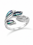 Abalone and Sterling Inlay Flowing Leaves Ring