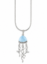 Larimar and Sterling Jellyfish Pendant 24 Inch Chain