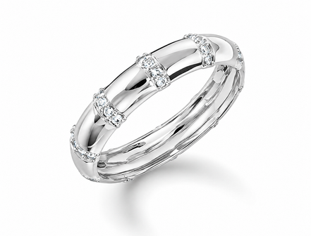 White Topaz and Sterling Band Ring