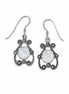 Carved Mother of Pearl and Marcasite Sterling Rose Earrings