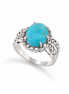 Turquoise and Sterling Intricate Setting Ring