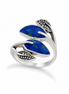Lapis and Sterling Cascading Leaves Ring