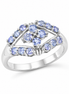 Tanzanite and Sterling Floret Open Design Ring