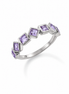 Amethyst and Sterling Geometric Band Ring
