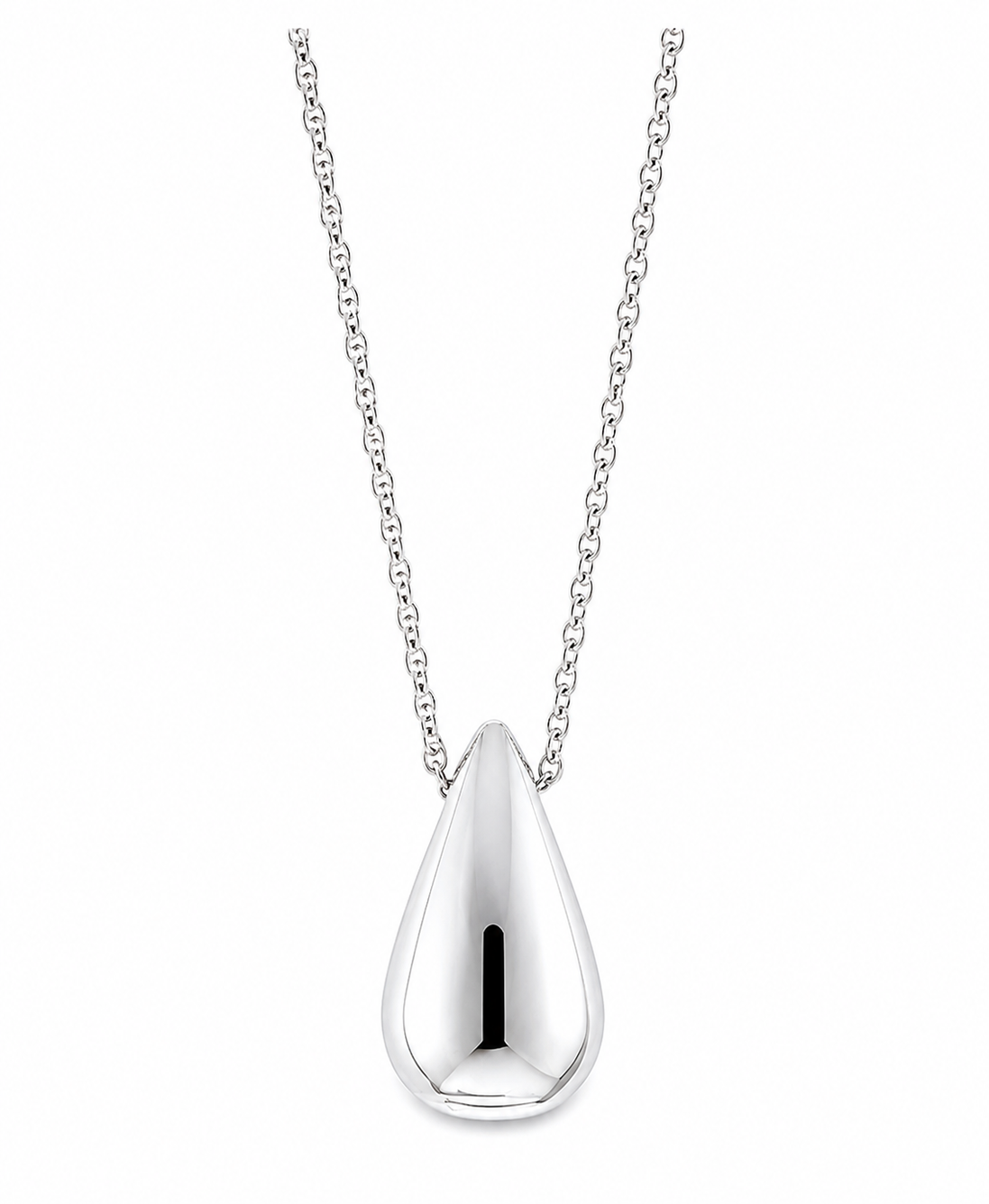 Sterling Dimensional Teardrop Pendant 18 to 20 Inch Chain
