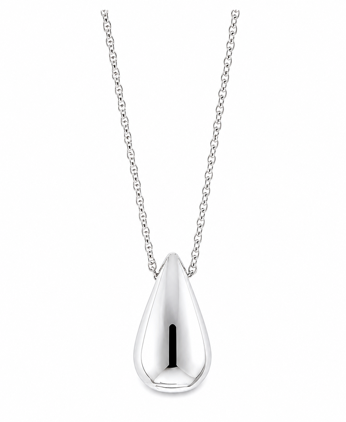 Sterling Dimensional Teardrop Pendant 18 to 20 Inch Chain