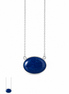 Cabochon Lapis and Sterling Trapeze Necklace 18 Inch Chain