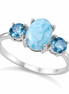 Larimar Light Blue Topaz and Sterling Shimmering Ring