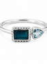 Aqua Blue Jade Skyblue Topaz and Sterling Ring