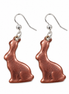 Chocolate Bunny Earrings Sterling French Hooks