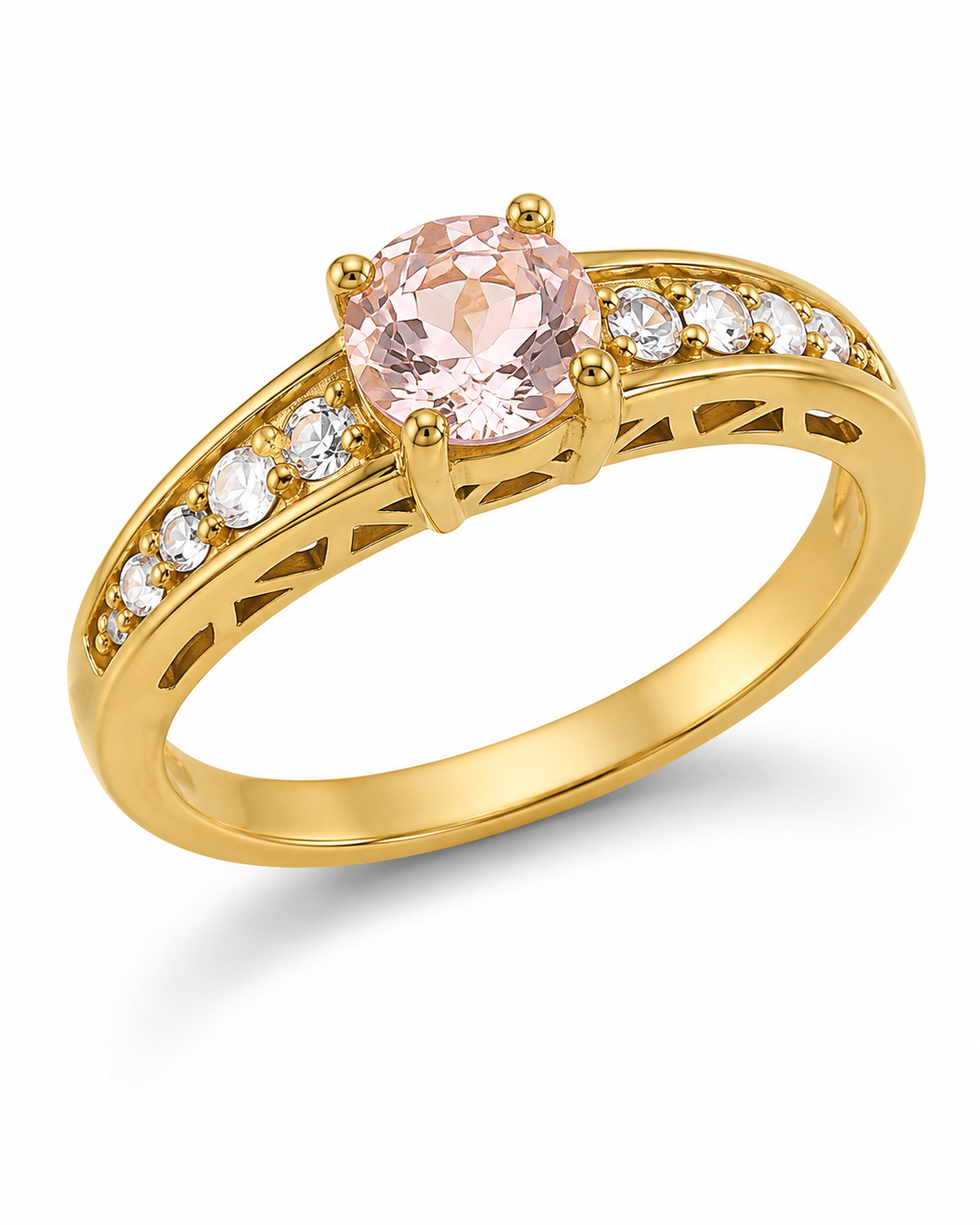 Morganite Topaz and 18K Gold over Sterling Ring