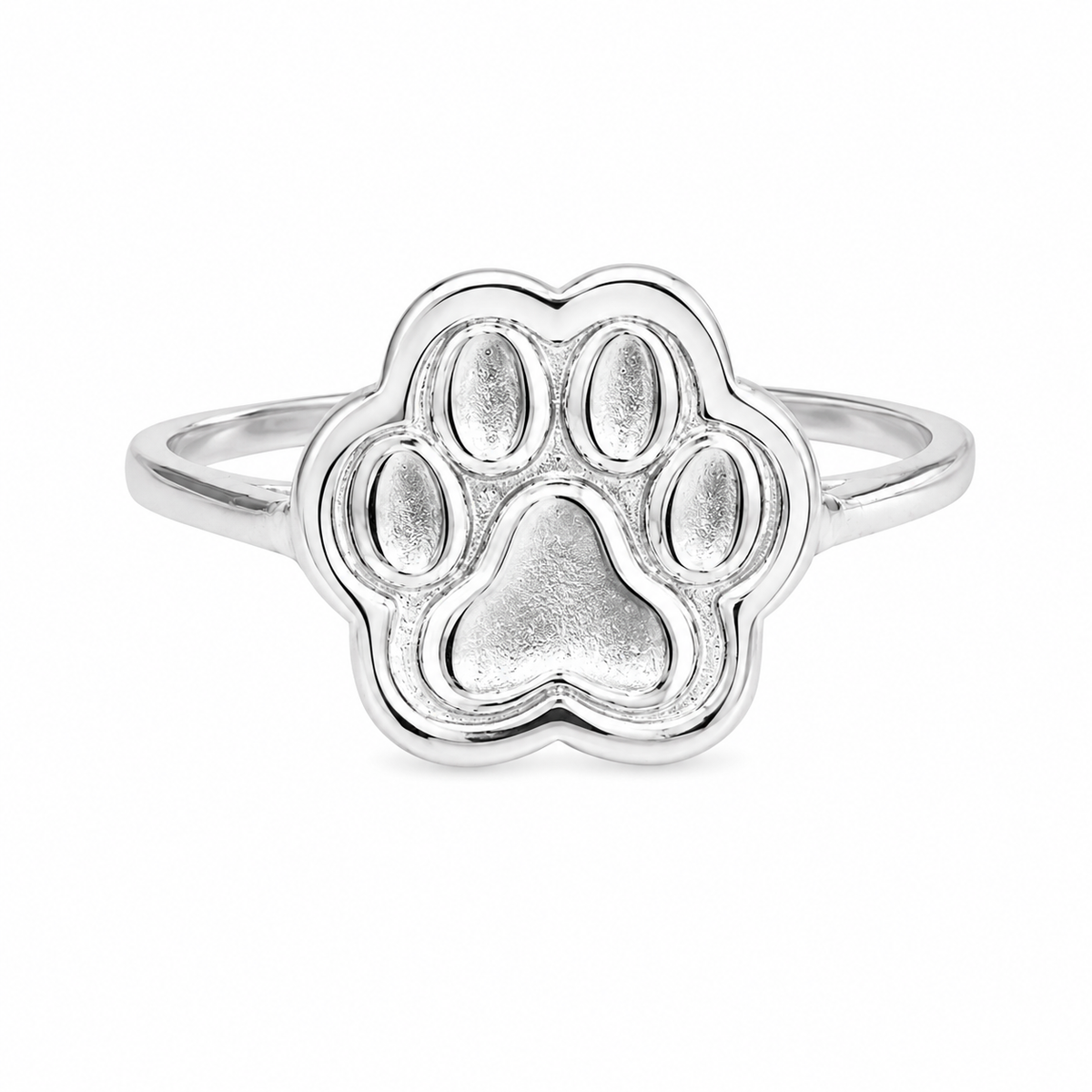 Antiqued Sterling Pawprint Ring