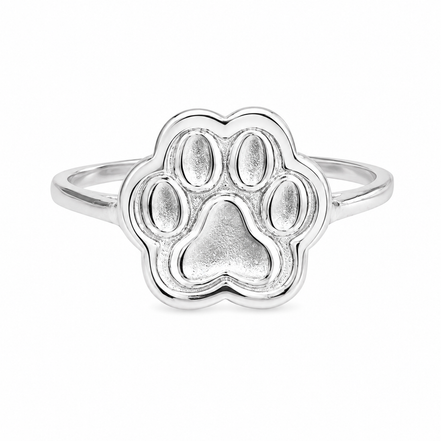 Antiqued Sterling Pawprint Ring