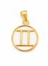 Mother of Pearl and Gold over Sterling Gemini Pendant