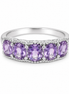 Amethyst and Sterling Intricate Band Ring