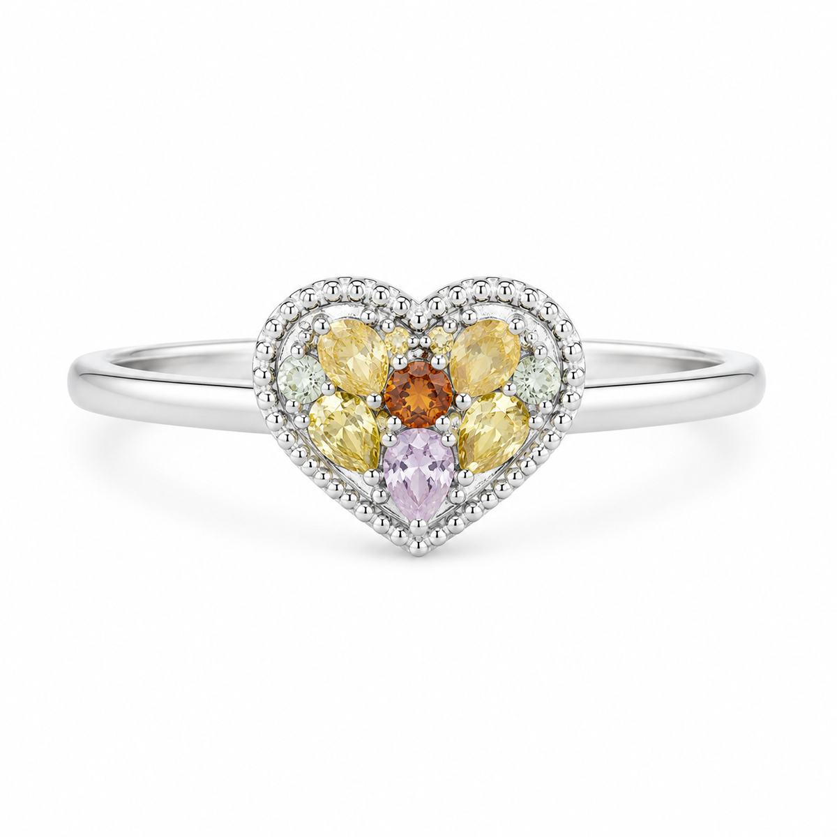 Multi-Gem and Two-tone Gold Star Ring