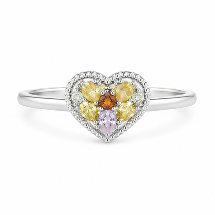 Multi-Gem and Two-tone Gold Star Ring