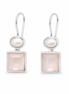 Rose and Quartz and Freshwater Pearl and Sterling Earrings