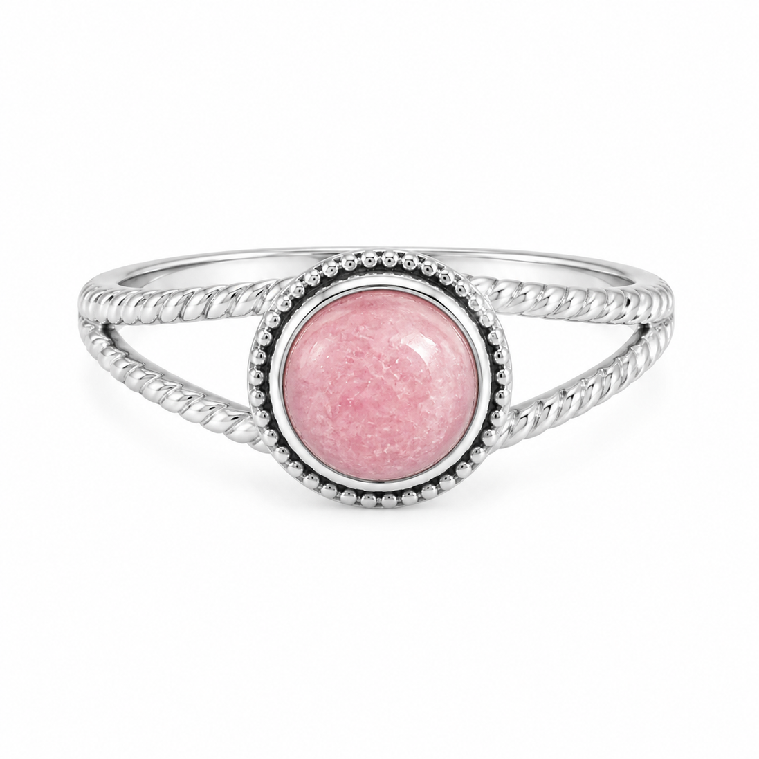 Rhodochrosite and Antiqued Sterling Ring