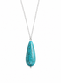 Turquoise and Sterling Teardrop Necklace with 18-Inch Chain