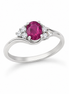 Ruby White Topaz and Sterling Elegant Ring