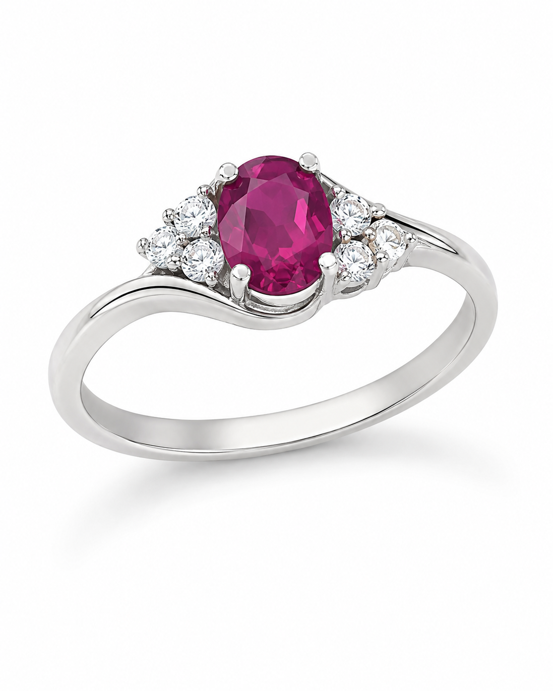 Ruby White Topaz and Sterling Elegant Ring