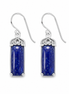 Lapis and Antiqued Sterling Filigree Column Earrings