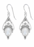 Rainbow Moonstone and Antiqued Sterling Earrings