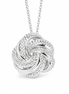 Diamond Accent and Sterling Love Knot Pendant