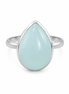 Cabochon Aqua Chalcedony and Sterling Ring