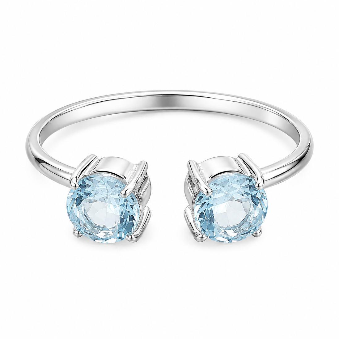 Sky Blue Topaz and Sterling Open Ring