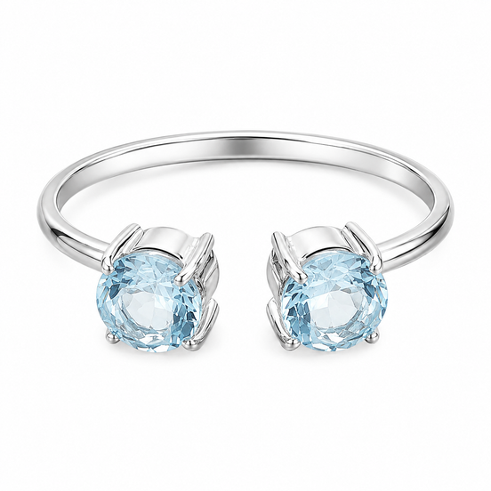 Sky Blue Topaz and Sterling Open Ring