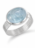Cabochon Aquamarine and Sterling Ring