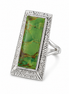 Green and Turquoise and Sterling Boho Inspired Ring
