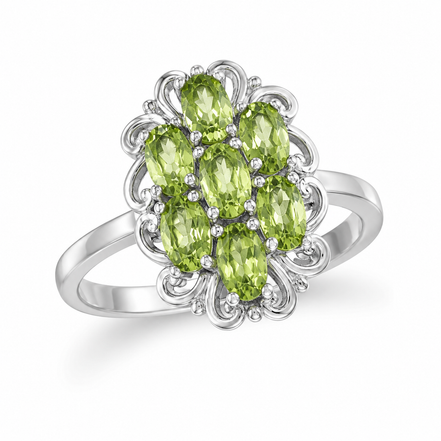 Peridot and Sterling Embellished Ring