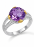 Amethyst and Two-tone Gold over Sterling Ring
