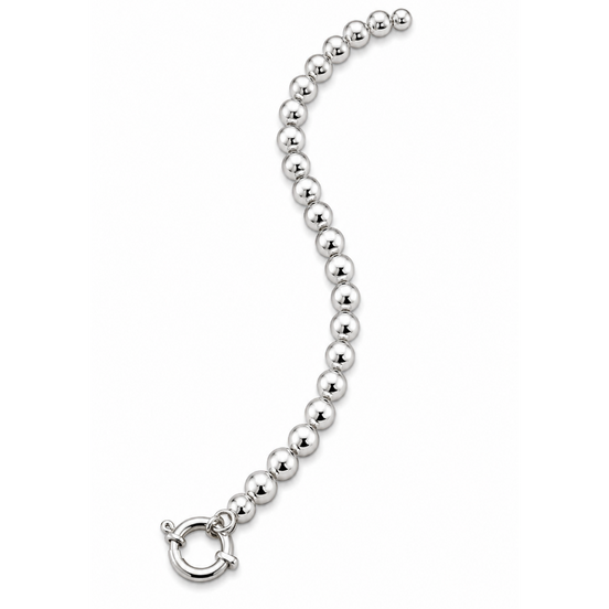 Sterling Beaded Bracelet Wide Spring Ring Clasp