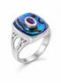 Abalone African Amethyst and Sterling Ring