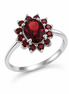 Garnet and Sterling Radiant Ring
