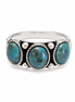 Turquoise and Antiqued Sterling Band Ring
