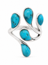 Turquoise and Sterling Droplet Bypass Ring