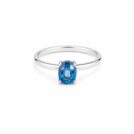 Blue Topaz and Sterling Ring