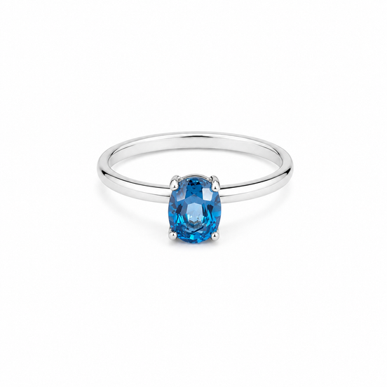 Blue Topaz and Sterling Ring