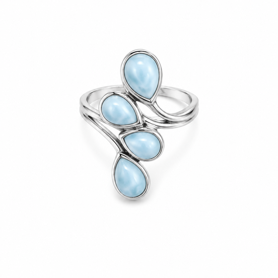 Larimar and Sterling Droplet Bypass Ring