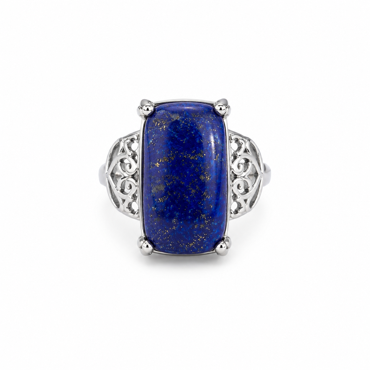 Lapis and Sterling Filigree Band Ring