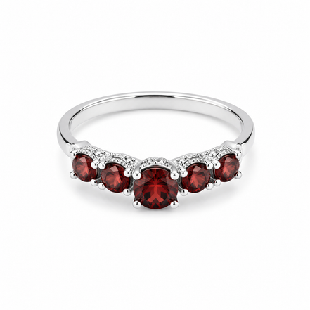 Garnet and Sterling Refined Ring